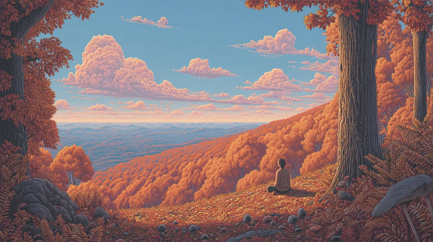 Serene forest edge — grounding, natural meditation setting