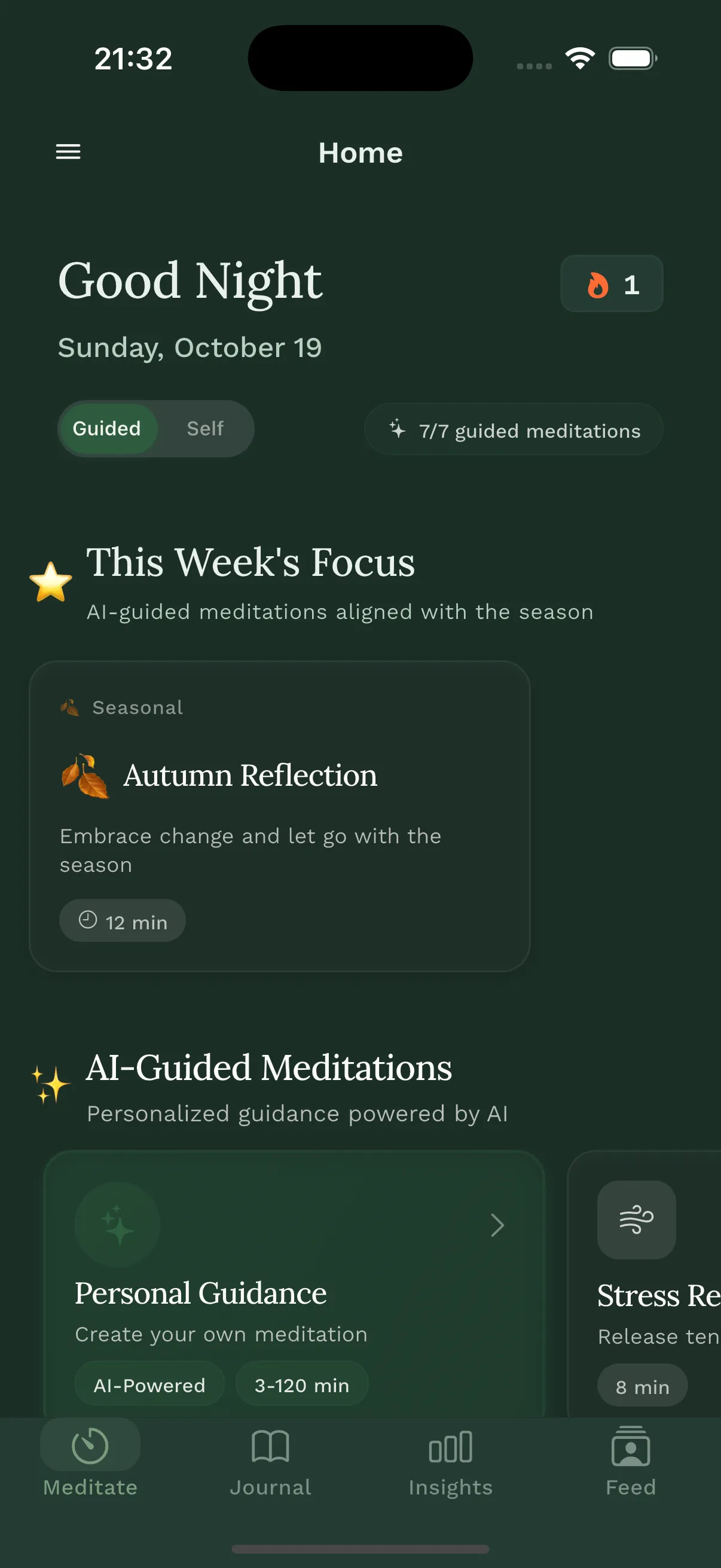 StillMind meditation app interface